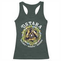 Ostara Balance Rebirth Renewal Racerback Tank Top Ostara Pagan Eostre Easter Day Three Hares
