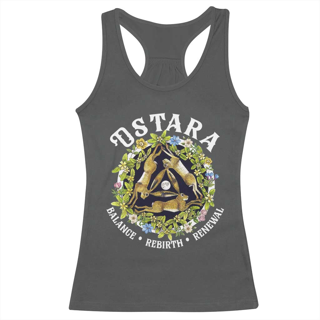 Ostara Balance Rebirth Renewal Racerback Tank Top Ostara Pagan Eostre Easter Day Three Hares