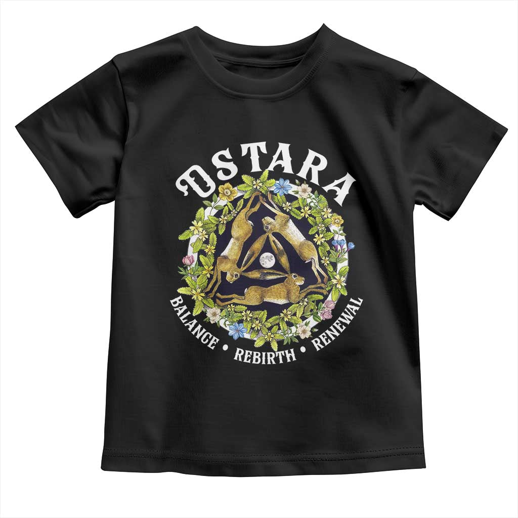 Ostara Balance Rebirth Renewal Toddler T Shirt Ostara Pagan Eostre Easter Day Three Hares