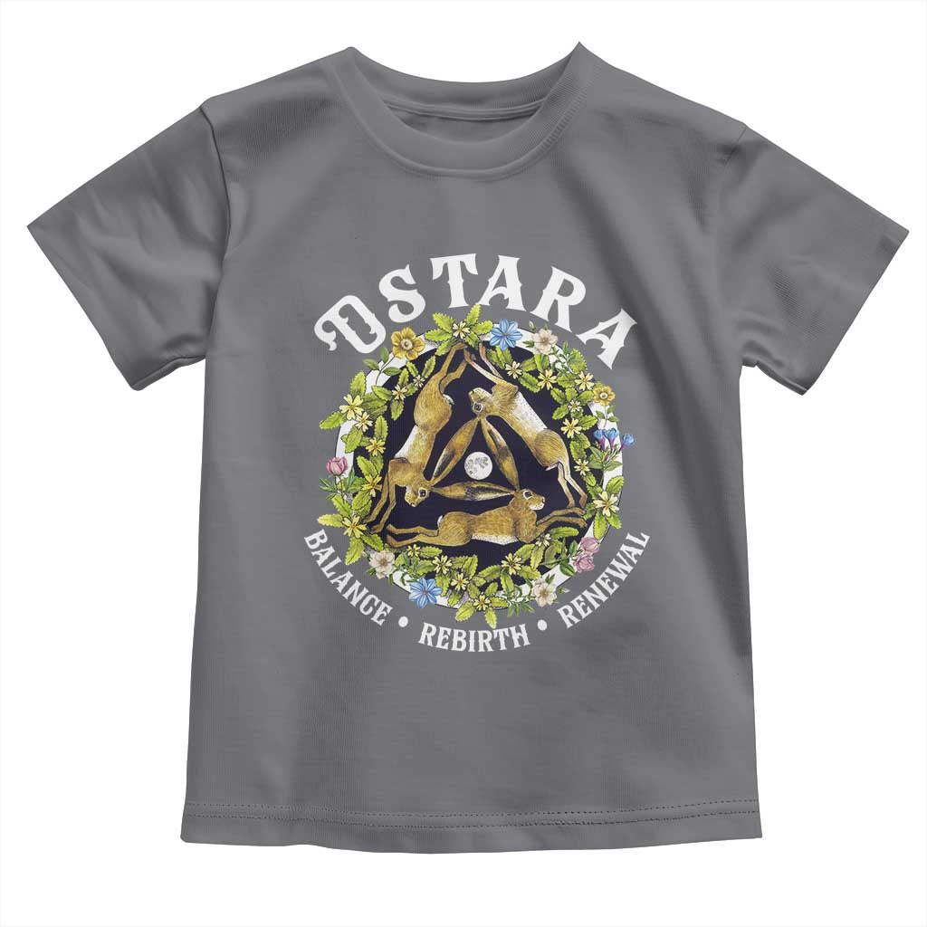 Ostara Balance Rebirth Renewal Toddler T Shirt Ostara Pagan Eostre Easter Day Three Hares