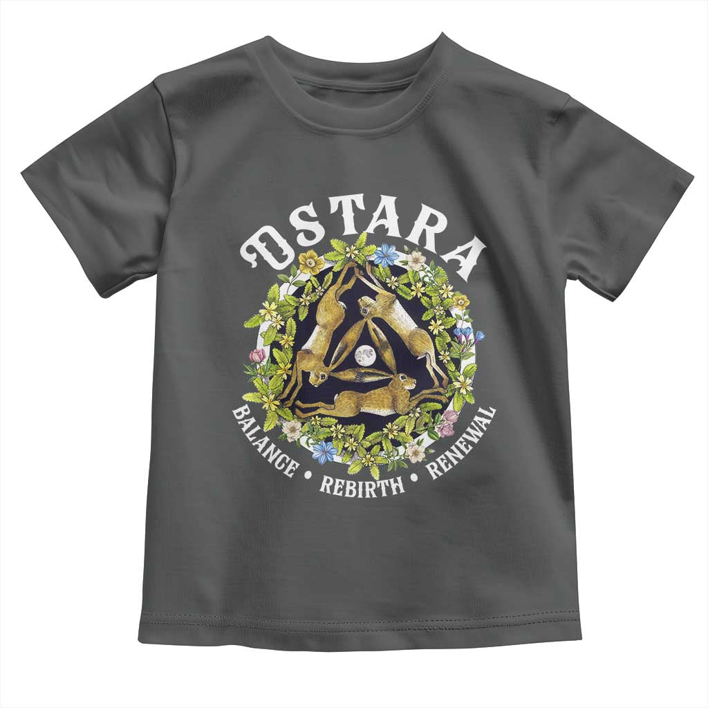 Ostara Balance Rebirth Renewal Toddler T Shirt Ostara Pagan Eostre Easter Day Three Hares