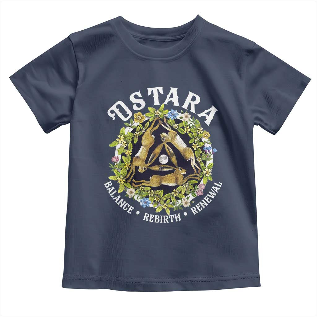 Ostara Balance Rebirth Renewal Toddler T Shirt Ostara Pagan Eostre Easter Day Three Hares