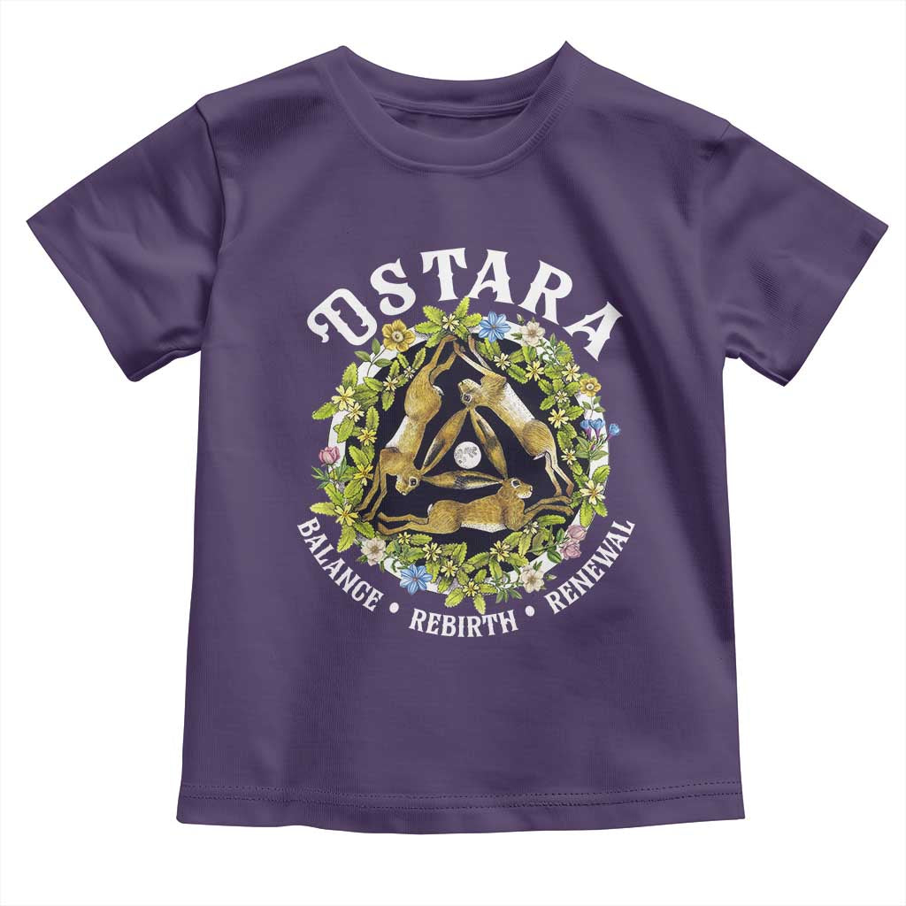 Ostara Balance Rebirth Renewal Toddler T Shirt Ostara Pagan Eostre Easter Day Three Hares