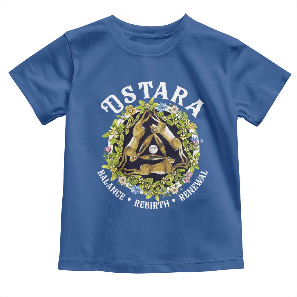 Ostara Balance Rebirth Renewal Toddler T Shirt Ostara Pagan Eostre Easter Day Three Hares