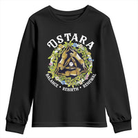 Ostara Balance Rebirth Renewal Youth Sweatshirt Ostara Pagan Eostre Easter Day Three Hares