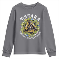 Ostara Balance Rebirth Renewal Youth Sweatshirt Ostara Pagan Eostre Easter Day Three Hares