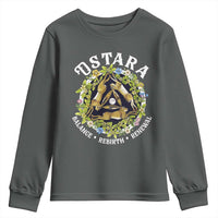Ostara Balance Rebirth Renewal Youth Sweatshirt Ostara Pagan Eostre Easter Day Three Hares