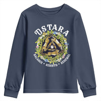 Ostara Balance Rebirth Renewal Youth Sweatshirt Ostara Pagan Eostre Easter Day Three Hares