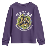 Ostara Balance Rebirth Renewal Youth Sweatshirt Ostara Pagan Eostre Easter Day Three Hares