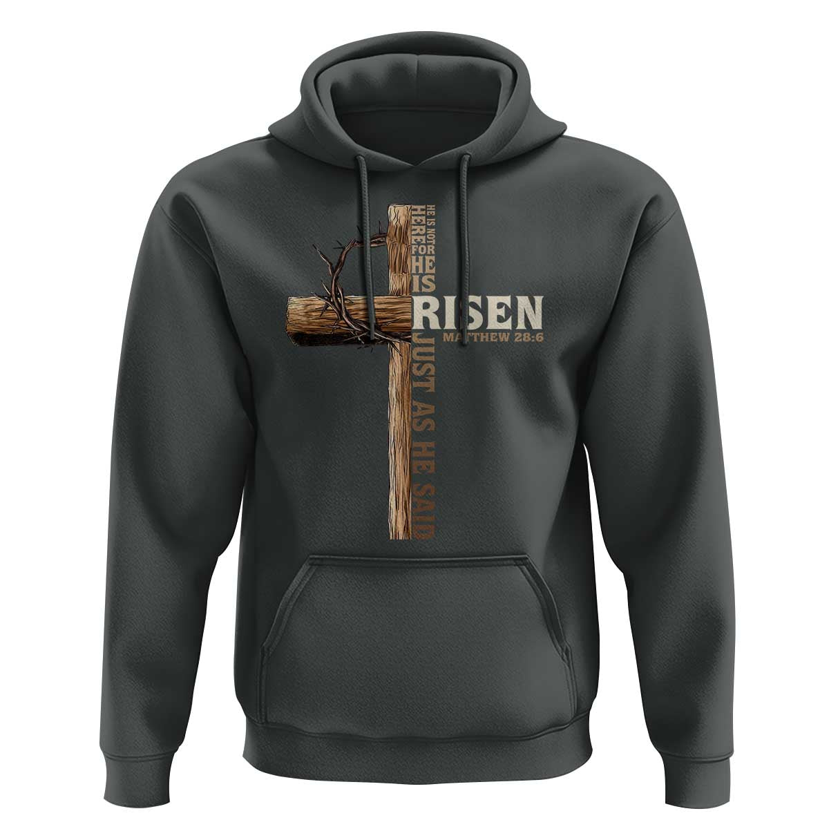 He Is Not Here For He Is Risen Just As He Said Hoodie Christian Easter Day Religious Bible Verse Cross