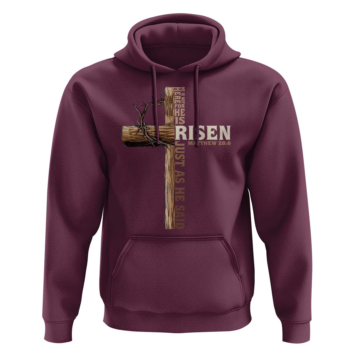 He Is Not Here For He Is Risen Just As He Said Hoodie Christian Easter Day Religious Bible Verse Cross