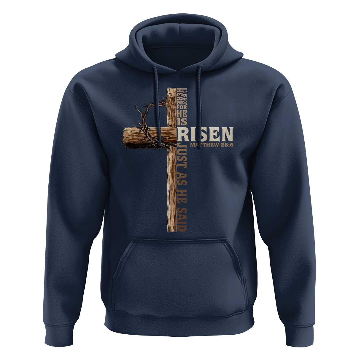 He Is Not Here For He Is Risen Just As He Said Hoodie Christian Easter Day Religious Bible Verse Cross