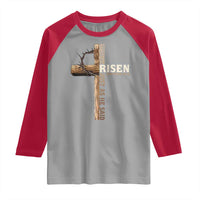 He Is Not Here For He Is Risen Just As He Said Raglan Shirt Christian Easter Day Religious Bible Verse Cross