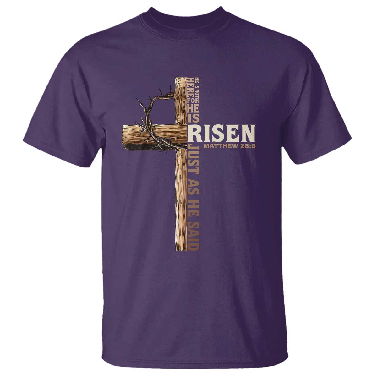 He Is Not Here For He Is Risen Just As He Said T Shirt Christian Easter Day Religious Bible Verse Cross