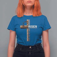 He Is Not Here For He Is Risen Just As He Said T Shirt For Women Christian Easter Day Religious Bible Verse Cross