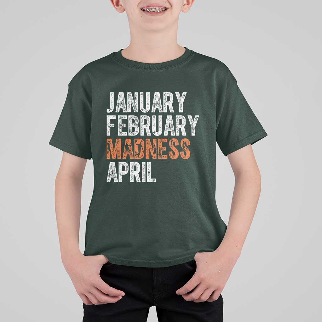 Funny Basketball T Shirt For Kid January February Madness April Month
