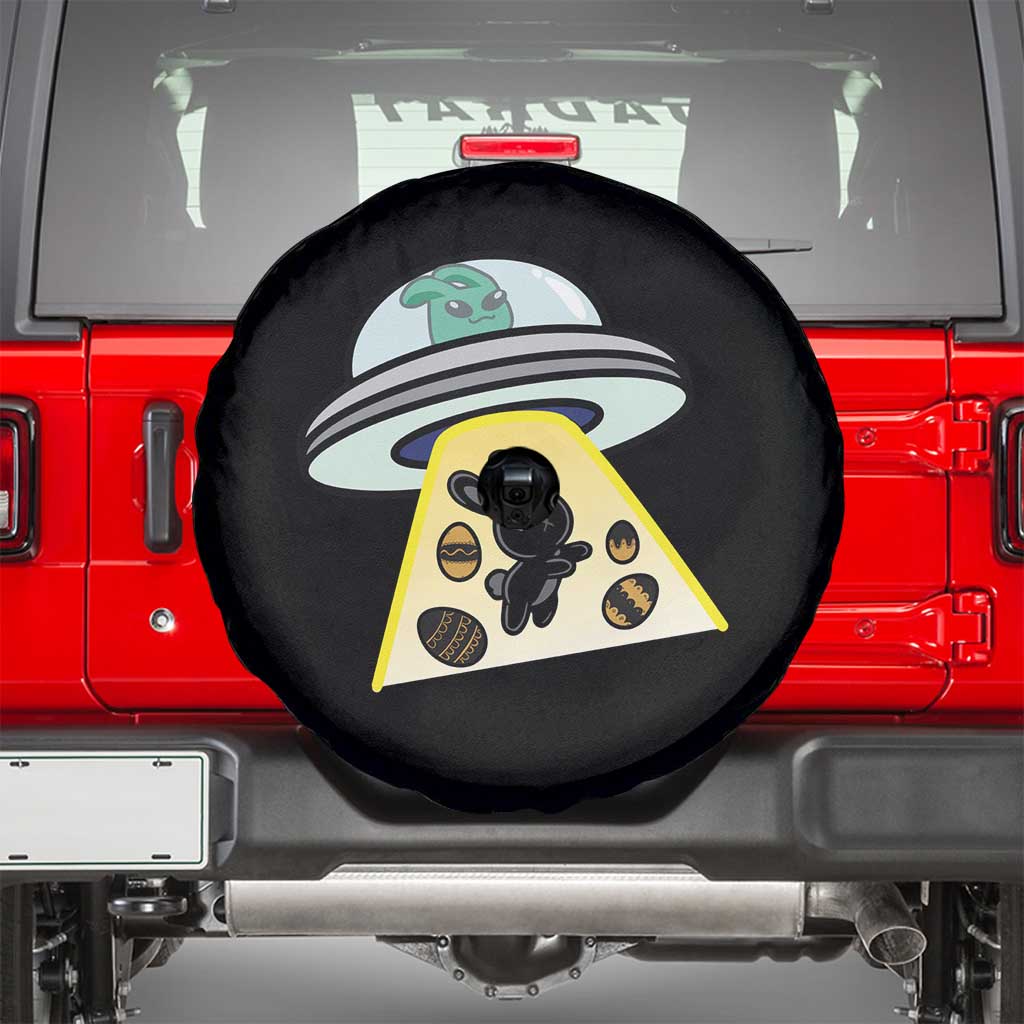 Funny Easter Day UFO Alien Bunny Spare Tire Cover