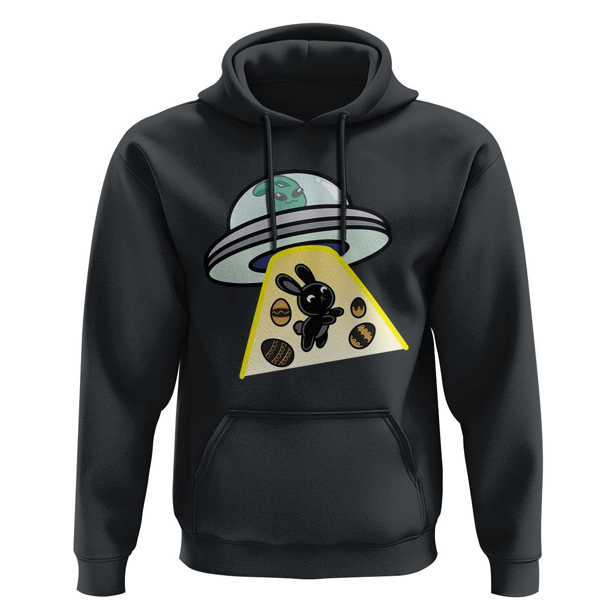 Funny Easter Day UFO Alien Bunny Hoodie