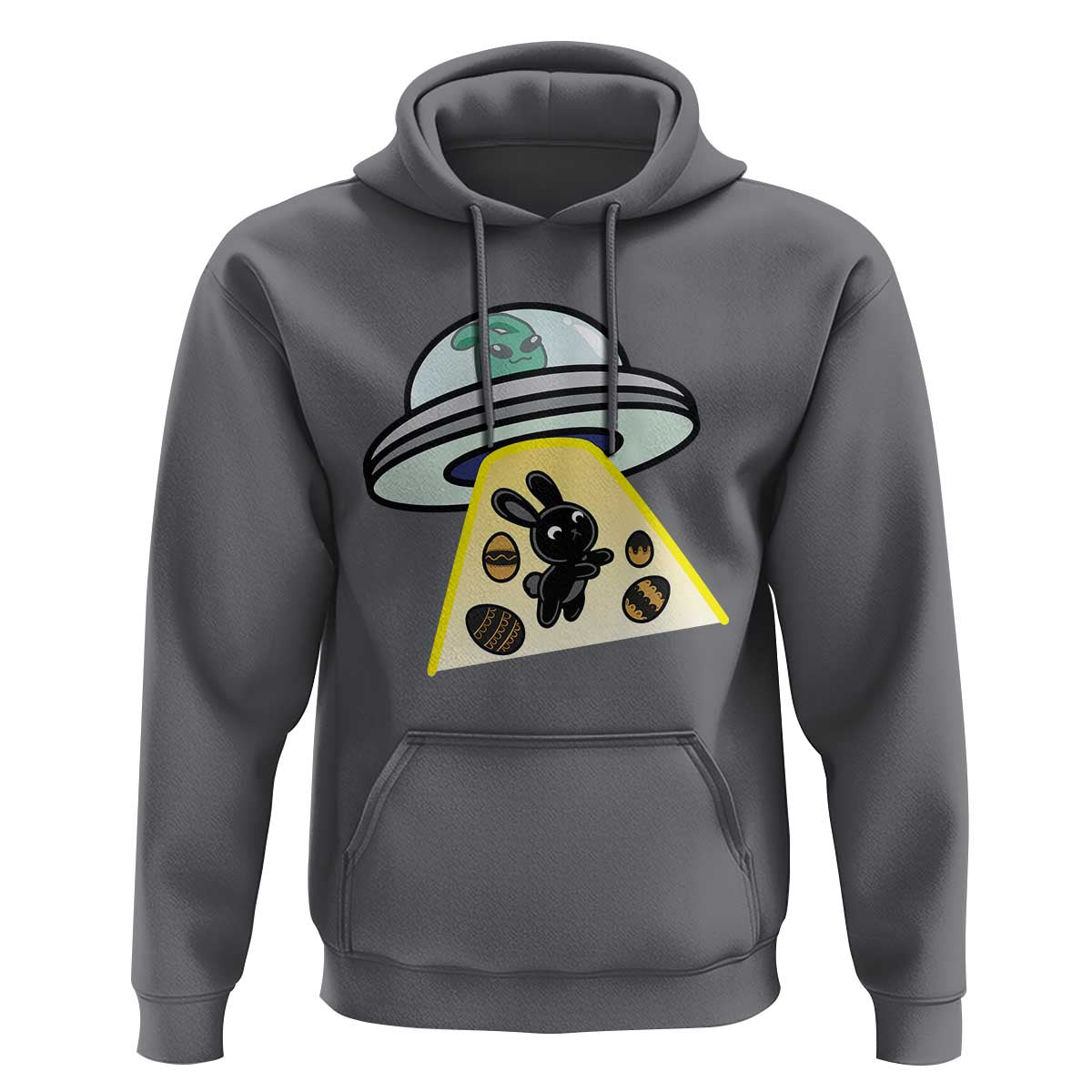 Funny Easter Day UFO Alien Bunny Hoodie