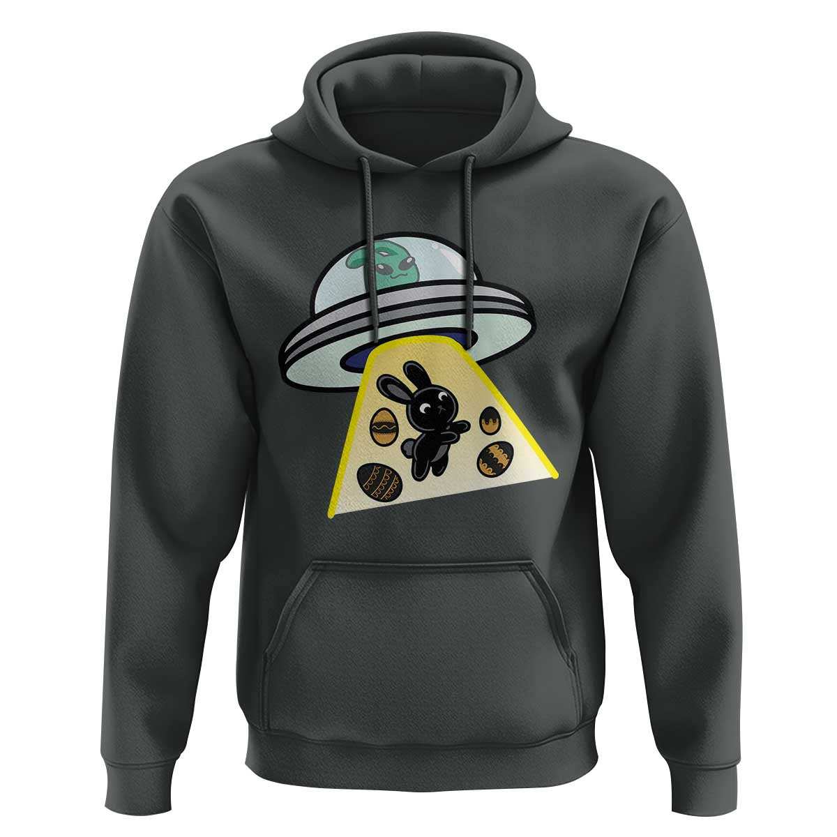 Funny Easter Day UFO Alien Bunny Hoodie