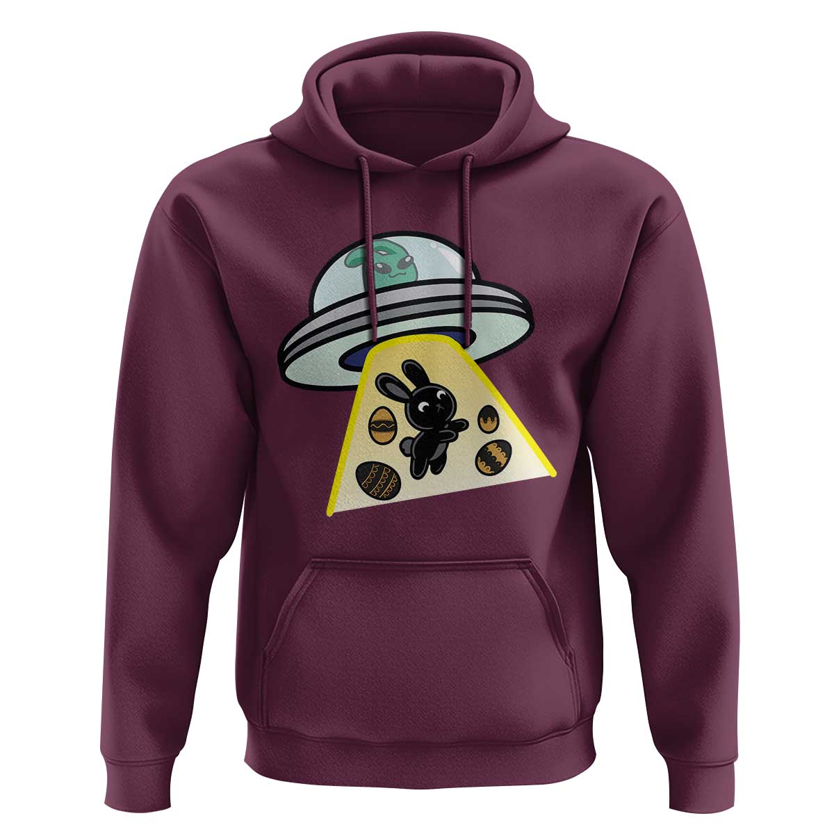 Funny Easter Day UFO Alien Bunny Hoodie