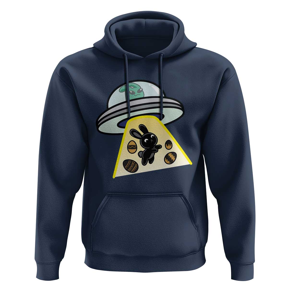 Funny Easter Day UFO Alien Bunny Hoodie