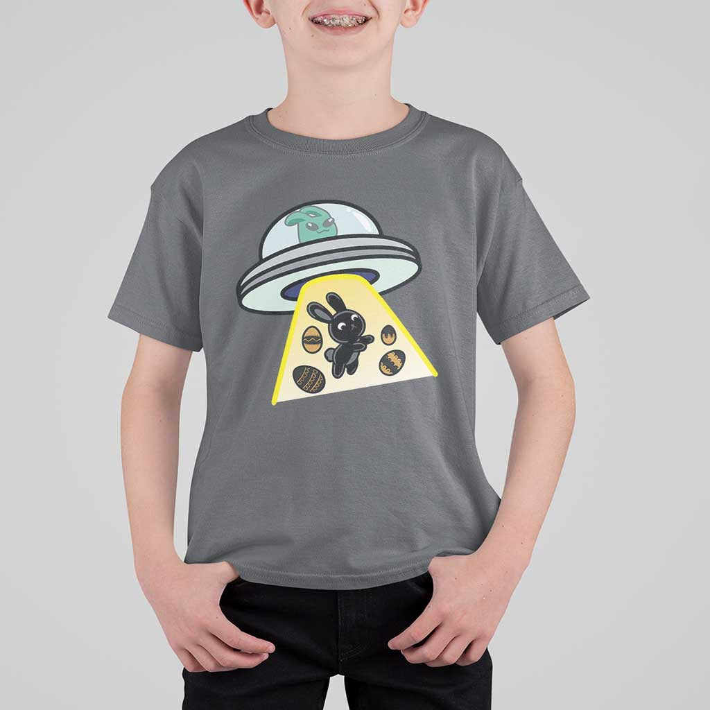 Funny Easter Day UFO Alien Bunny T Shirt For Kid