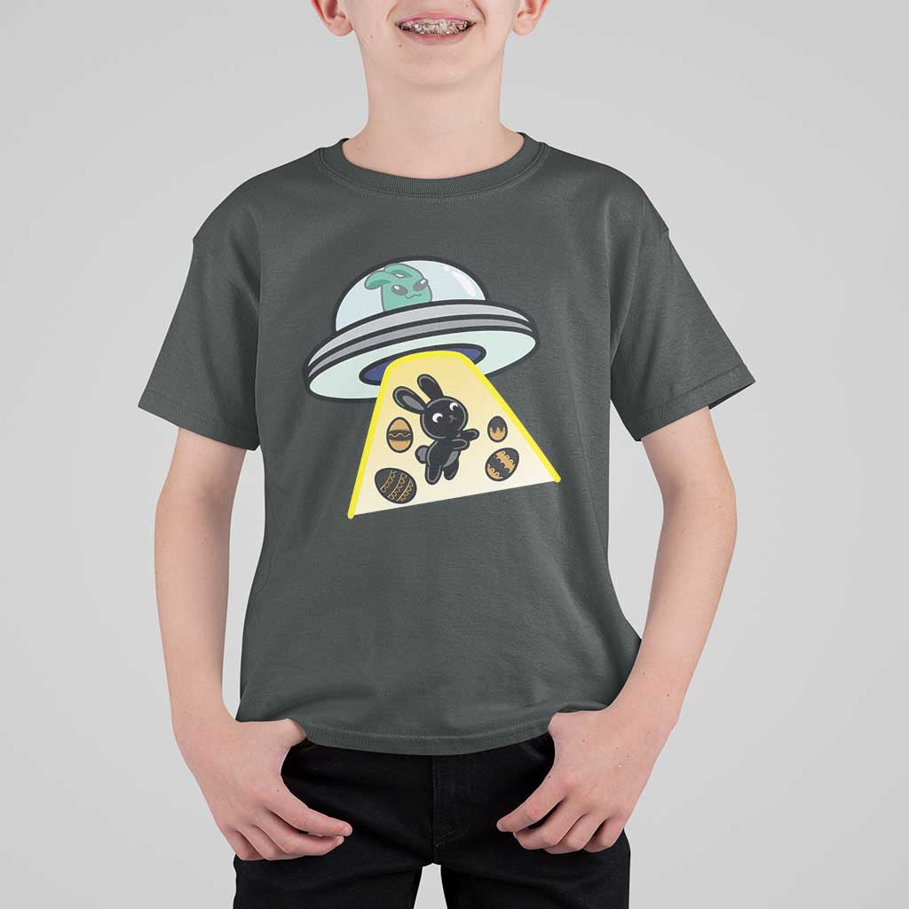 Funny Easter Day UFO Alien Bunny T Shirt For Kid