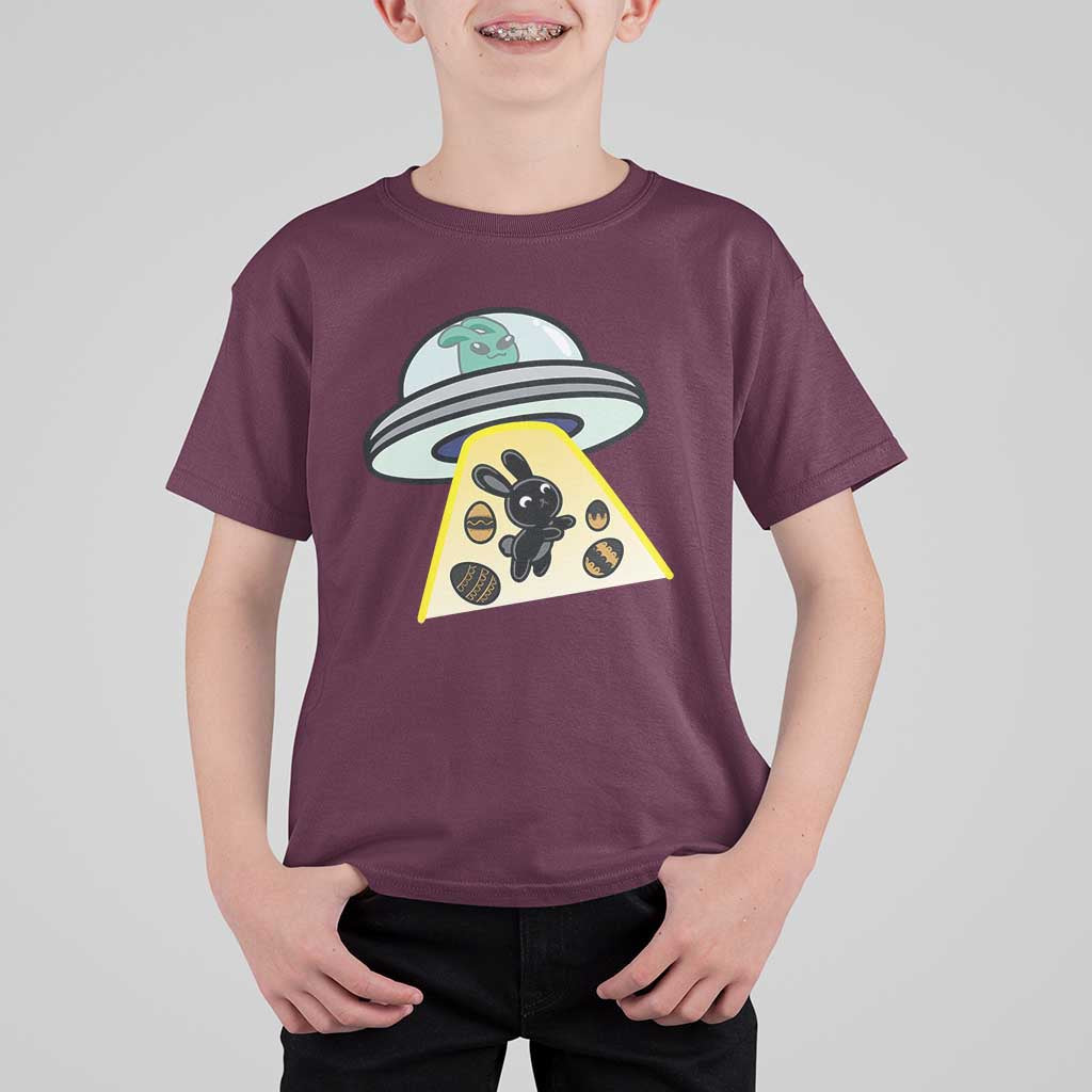 Funny Easter Day UFO Alien Bunny T Shirt For Kid
