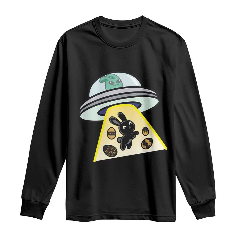 Funny Easter Day UFO Alien Bunny Long Sleeve Shirt
