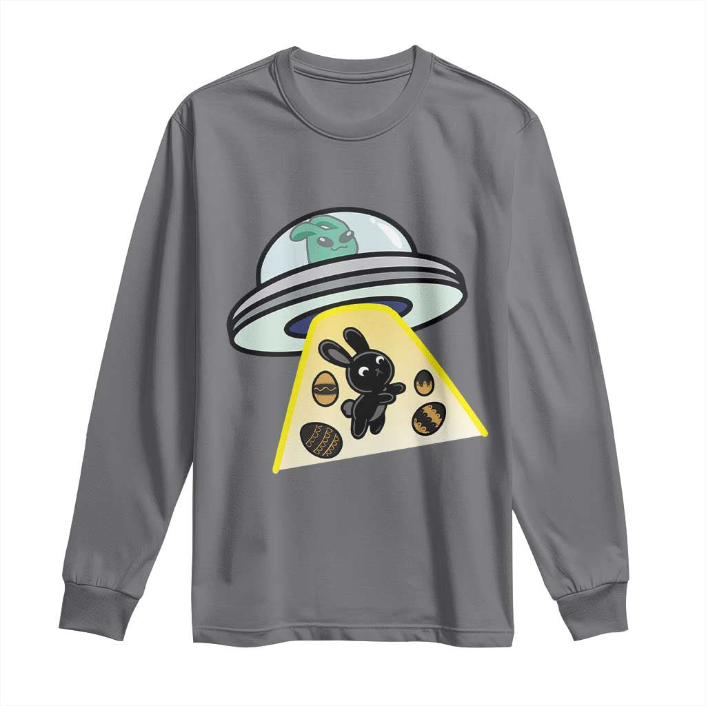 Funny Easter Day UFO Alien Bunny Long Sleeve Shirt