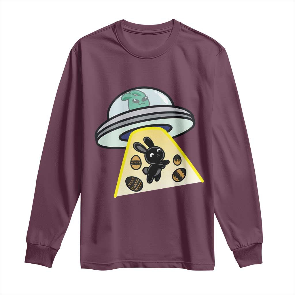Funny Easter Day UFO Alien Bunny Long Sleeve Shirt