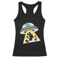 Funny Easter Day UFO Alien Bunny Racerback Tank Top