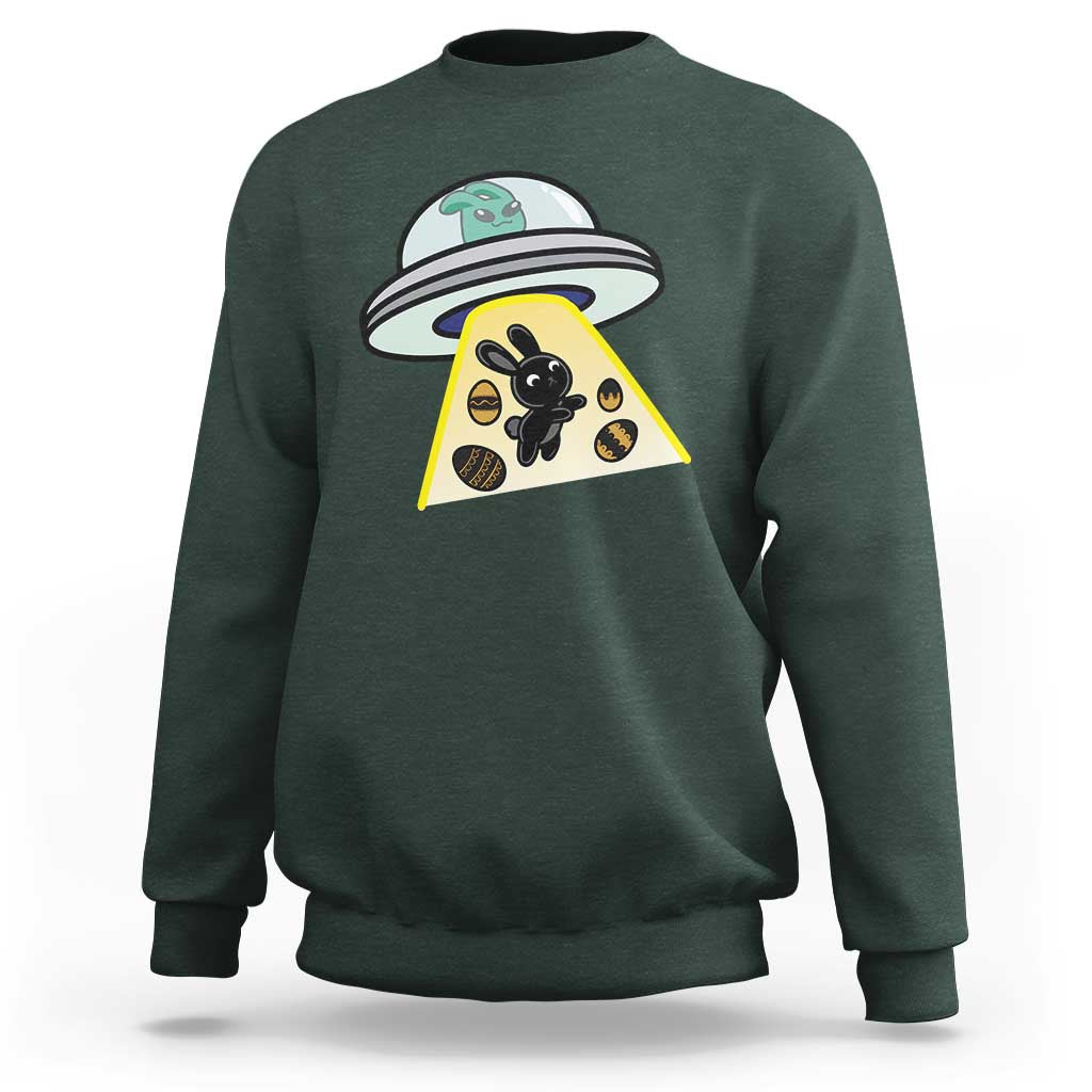 Funny Easter Day UFO Alien Bunny Sweatshirt