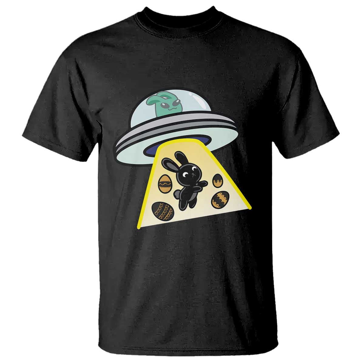 Funny Easter Day UFO Alien Bunny T Shirt