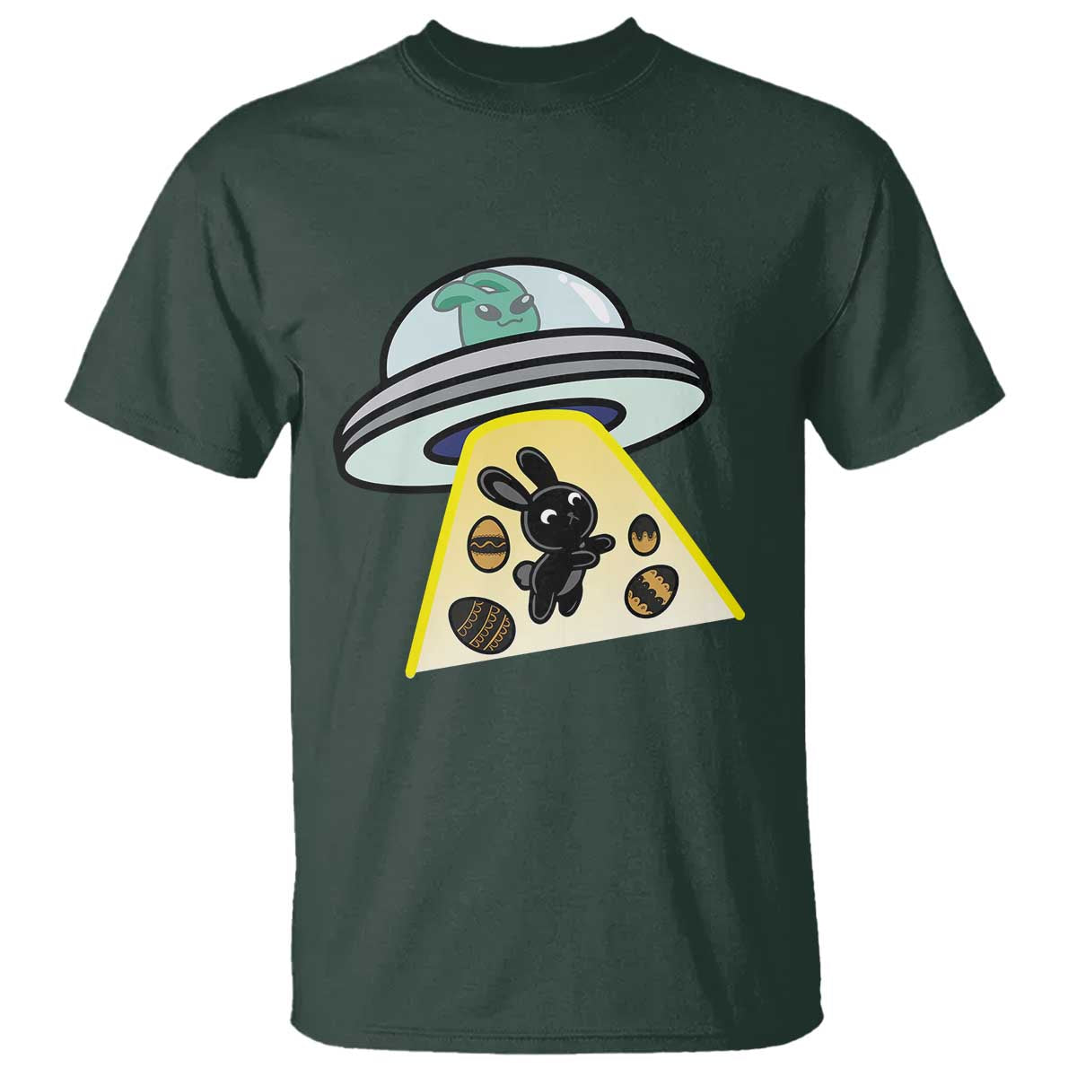 Funny Easter Day UFO Alien Bunny T Shirt