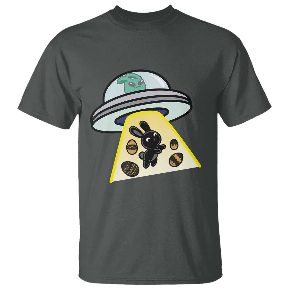 Funny Easter Day UFO Alien Bunny T Shirt