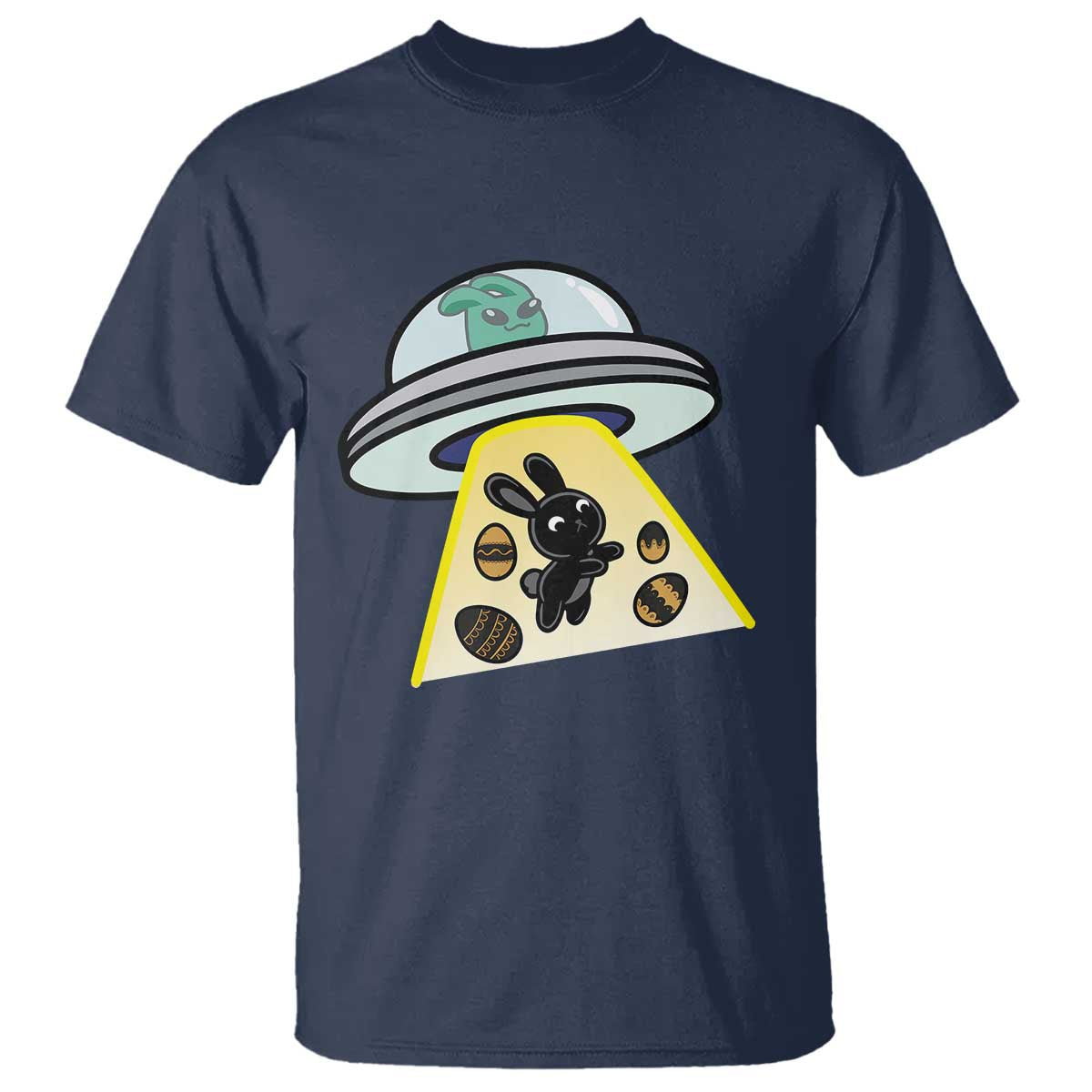 Funny Easter Day UFO Alien Bunny T Shirt