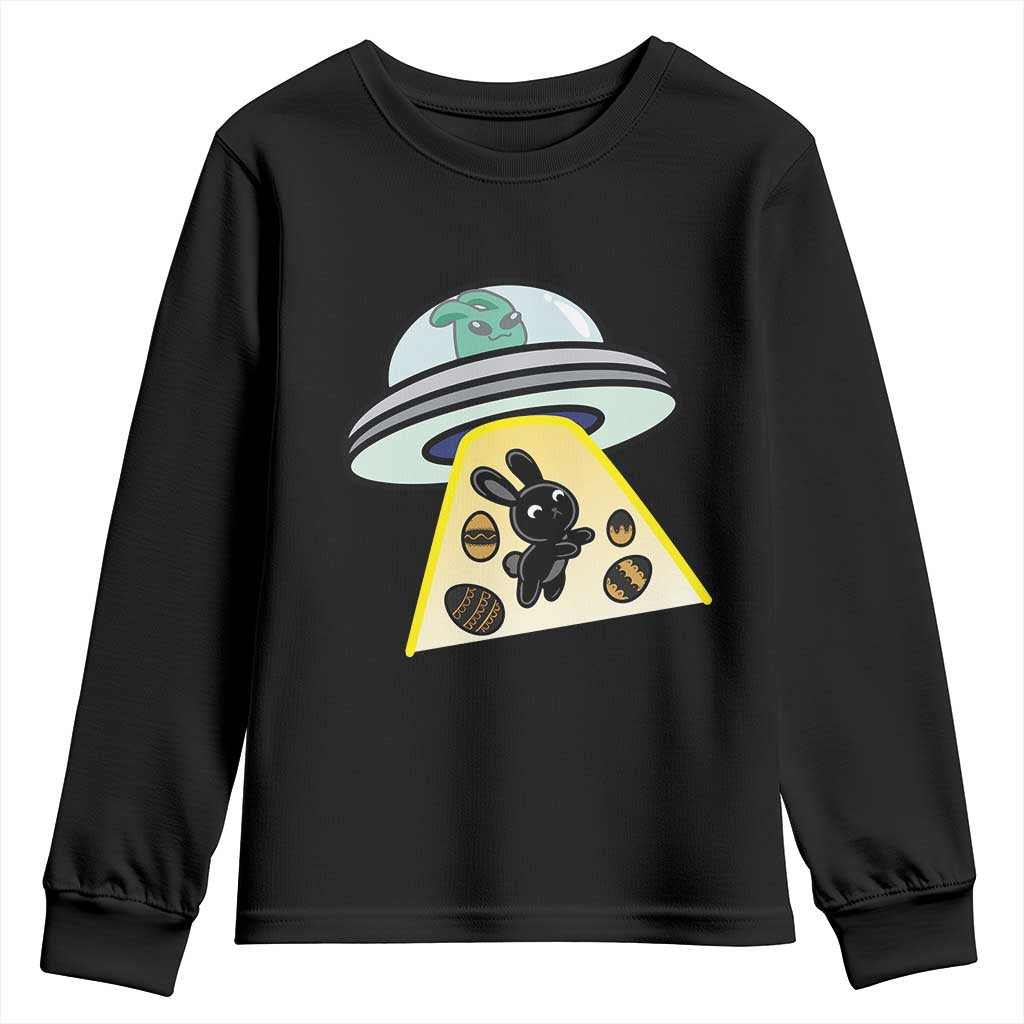 Funny Easter Day UFO Alien Bunny Youth Sweatshirt
