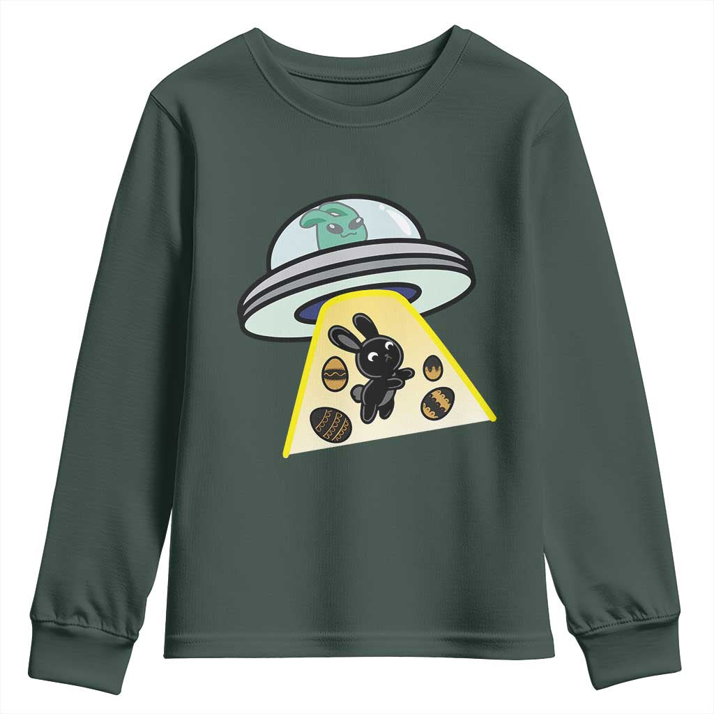 Funny Easter Day UFO Alien Bunny Youth Sweatshirt