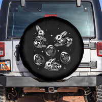 Funny Easter Day Spooky Bunny Chicks Skeleton Spare Tire Cover