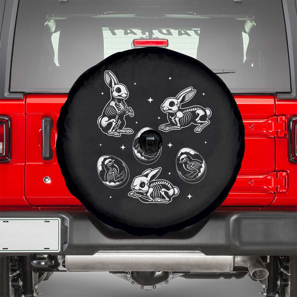 Funny Easter Day Spooky Bunny Chicks Skeleton Spare Tire Cover
