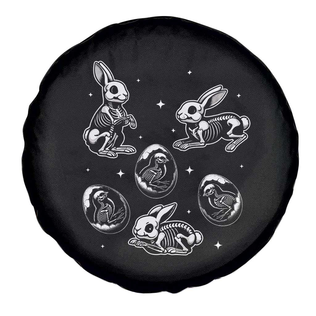 Funny Easter Day Spooky Bunny Chicks Skeleton Spare Tire Cover