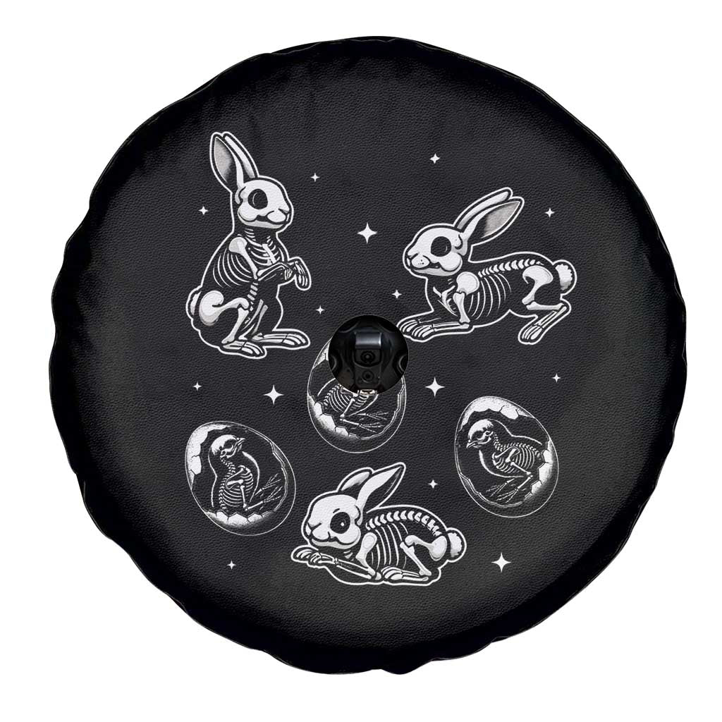 Funny Easter Day Spooky Bunny Chicks Skeleton Spare Tire Cover