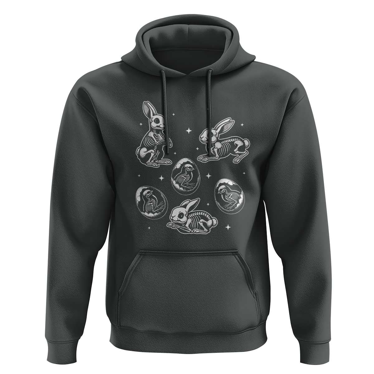 Funny Easter Day Spooky Bunny Chicks Skeleton Hoodie
