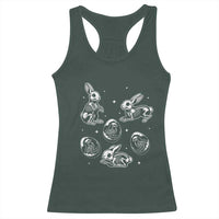 Funny Easter Day Spooky Bunny Chicks Skeleton Racerback Tank Top