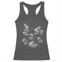 Funny Easter Day Spooky Bunny Chicks Skeleton Racerback Tank Top