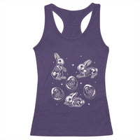 Funny Easter Day Spooky Bunny Chicks Skeleton Racerback Tank Top