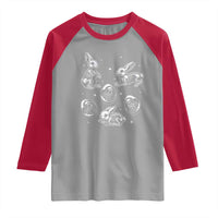 Funny Easter Day Spooky Bunny Chicks Skeleton Raglan Shirt