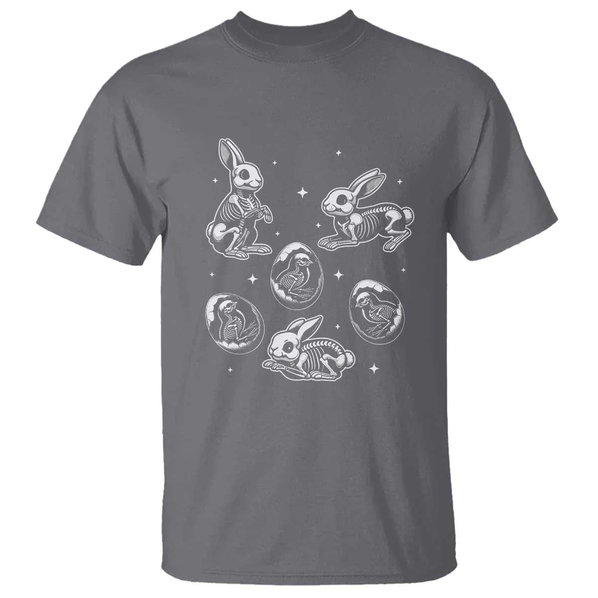 Funny Easter Day Spooky Bunny Chicks Skeleton T Shirt